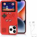 Game Phone Case, 168 Built-in Small Video Games, Red, Compatible with iPhone 15 Pro Max