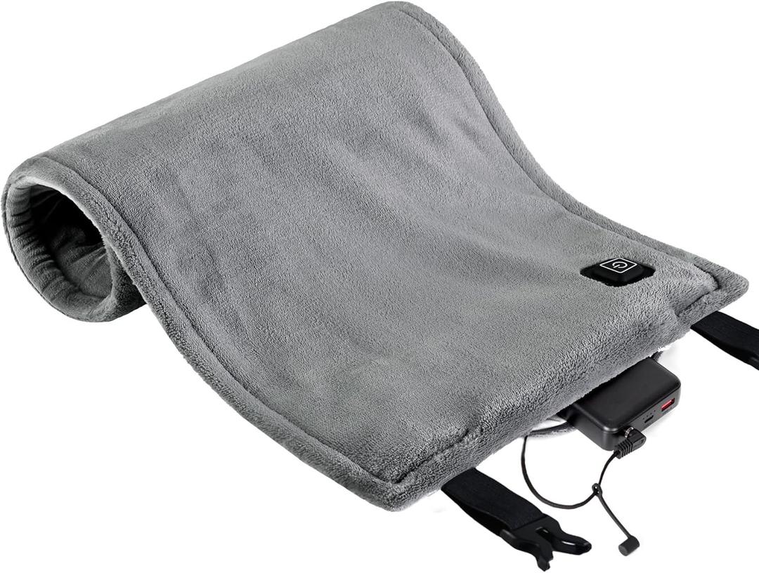 Cordless Heating Pad for Back Pain Relief & Cramps, 12"x24" Portable with Adjustable Straps, Battery Operated, 3 Heat Levels for Back/Shoulder/Legs, Gift for Mom