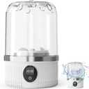 Portable Washing Machine,Mini Underwear Washer with LED Display,1L Small Washer,IP67 Waterproof, Delicate Wash for Socks,Bikinis & Doll Clothes,Ideal for Travel,Apartment,Camping,Dorms (White)