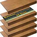 Gashell Wire Shelf Covers, Bamboo Wire Rack Covers for Pantry, Closet (5pcs, 28" W x 12" D)