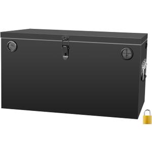 12V Car/RV/Marine Battery Box, Steel Battery Relocation Kit for Trailer, Boat, Trolling Motor, Kayak (Double Battery Box Black)