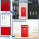 Cash Money Box with Slot – 10.2In Metal Donation Box with Lock for Cash Deposit,Wall Mounted Money Drop with Lock and Slot for Home/Farm/Office/Outdoors(Red)