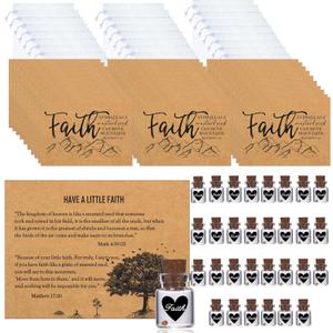 Bulk 30 Have a Little Faith Card Christian Gifts for Women, School Church Wedding Baptism Unique Christian Religious Inspirational Gifts for Women Men(Heart-30)