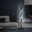Modern Spiral LED Floor Lamp with Remote Control - 60" Dimmable Black Standing Lamp, 3 Color Temperatures for Bedroom & Living Room