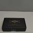 Wican Guest Towel Holder Tray for Bathroom, Oak and Iron Napkins Holder for Powder Room Dinning Table Wooden Basket for Disposable Paper Hand Towels Gold and Black (9.06 x 5.51 x 2.56 inchs)