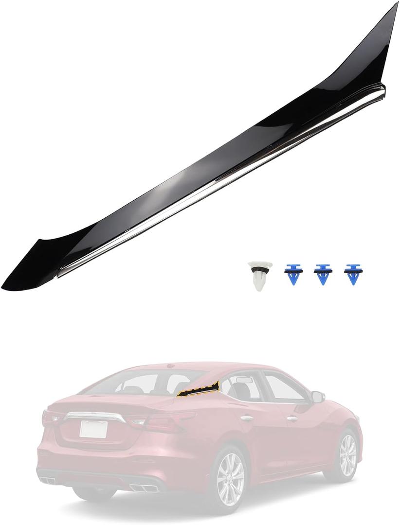 Flecto Rear Door C-Pillar Windshield Outer Trim Right Passenger Side, Compatible with 2016-2021 Nissan Maxima, Rear Quarter Window Moulding Cover Replace 78872-9DJ1A 78872-9DD0B 78872-4RA0A
