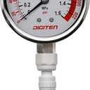 DIGITEN 3/8" Water Pressure Gauge Meter 0-1.6MPa 0-220psi for Reverse Osmosis System Pump
