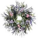 24 Inch Purple Wreath for Front Door with Eucalyptus Leaves and Lavender, All-Season Artificial Spring Summer Wreath for Indoor Outdoor Wedding Farmhouse Holiday
