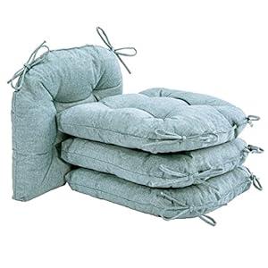 Kyaringtso Chair Cushions for Dining Chairs, 4 Pack Soft and Comfortable Chair Cushions Pads with Ties, Seat Cushions for Kitchen Chairs，Dining Room (4 Pack 17x16, Light Green)