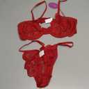 Avidlove Women Bra and Panty Sets with Underwire Floral Lace Lingerie Set (Medium, 1wine Red)