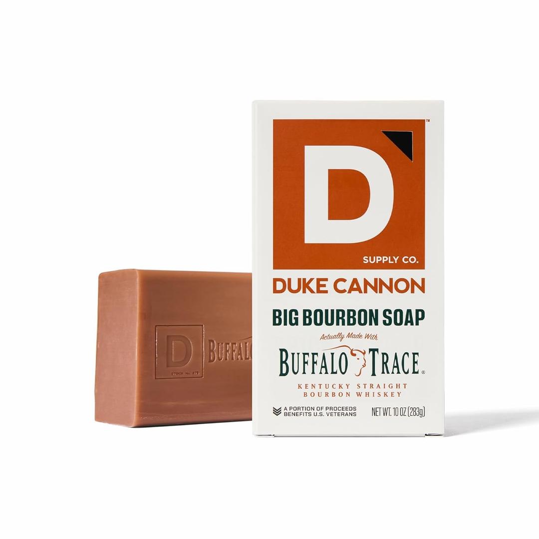 Duke Cannon Supply Co. Extra Large Bar Soap - Men's Natural Bar Soap With A Masculine Scent - Big American Bourbon Scented - All Skin Types - Hydrating Big Brick of Soap - Bourbon,10 oz