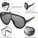 FEISEDY Sunglasses Women Oversized One Piece Frame UV400 Sun Glasses Trendy Retro Shades B2580
