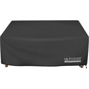 ULTCOVER Waterproof Outdoor Deep Seat Sofa Bench Cover 90W x 40D x 35H inch Patio Furniture Couch Cover, Black