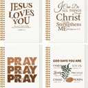 4 Pcs Christian Notebooks Journal for Women Bible Journaling Notebook 5.5 x 8.3 Inch Spiral Prayer Journal Gifts with Bible Verses for Note Taking Religious Inspirational Supplies