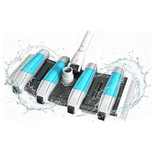 YASHINE Streamlined 17.5" Pool Vacuum Head - Hydrodynamic Design Saves 50% Effort, Flexible Body & Wheels for All Surface Cleaning, Extra-Wide Professional Weighted Vac Heads Brush - Blue