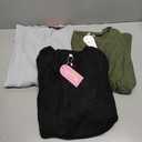 Sweetyweee 3 Pack Women's Thermal Maternity Shirts Fleece Lined Long Sleeve Tops Split Side V Neck Pregnancy Clothes, L