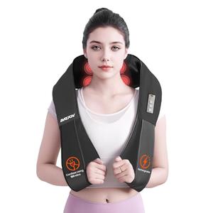 AMZPONY® Cordless Neck Massager for Pain Relief Deep Tissue, Rechargeable Shiatsu Neck and Back Massager with Heat Kneading Shoulder Massage for Body Muscle Pain Relief,Gifts for Dad Mom Friends