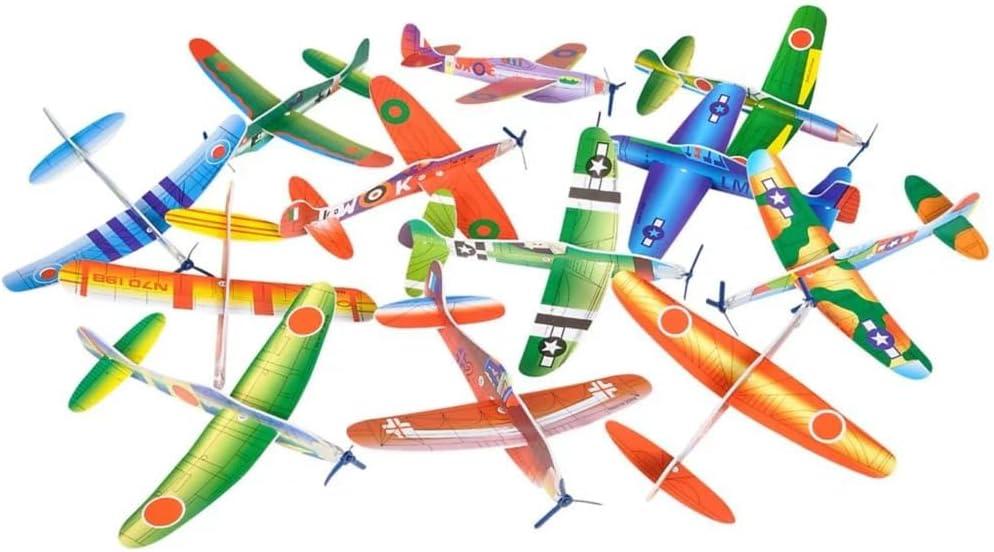 24 Glider Planes Birthday Party Favors Foam 8" Fighter War Plane, 6 To 8 Inches