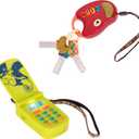 B. toys  Toy Car Keys & Cellphone  2 Pieces Sensory Bundle  Developmental Toy for Babies, Toddlers  Red Keys & Green Play Phone  10+ Months  FunKeys + Hellophone Set