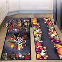 Tinideya 3 Pcs Spice Kitchen Floor Mats Anti Fatigue Farmhouse Washable Cooking Artistic Colorful Kitchen Rugs Non Slip Comfort Standing Cushioned for Cooking, 20'' x 32'', 20'' x 48'' + 20'' x 59''