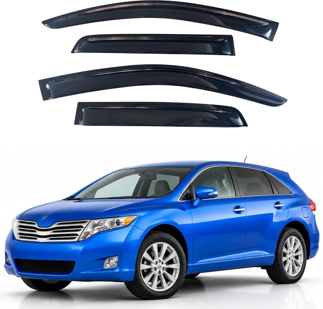 IG Window Visors Fit for 2009-2016 Toyota Venza, Out-Channel Rain Guards Vent Wind Deflectors 4PC, Car Accessories for 09-16 Venza