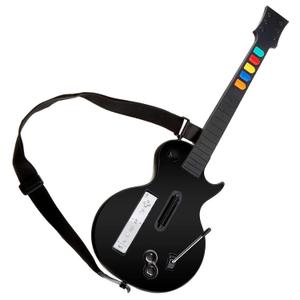 NBCP Wireless Guitar Controller for Nintendo Wii  Compatible with Guitar Hero and Rock Band 2 Games  Includes Adjustable Strap  Black (Black-5key-Design1)