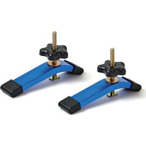 Aluminum T-track Hold Down Clamps,6-3/8"L x 1-1/4"Width-Woodworking and Clamps - High Strength Aluminum Alloy 6063 - Fine Sandblast Anodized - Blue Color (T-track Hold Down Clamps 2 Pack)