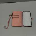 Defencase Compatible with Galaxy S21 FE 5G Case Wallet with RFID Blocking Card Holder for Women Men, PU Leather Magnetic Snap Flip Zipper Strap Phone Case Fit for Samsung Galaxy S21 FE 5G, Rose Pink