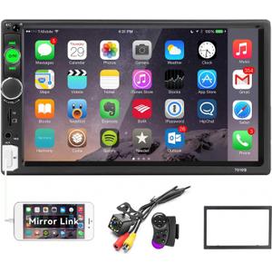 Car Stereo Double Din Bluetooth Car Radio 7 Inch MP5 Player HD Touch Screen FM Radio Audio Receiver AUX in USB TF Card Input UNITOPSCI Multimedia Player Mirror Link with Backup Camera