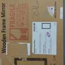 Bathroom Mirror for Wall with Wooden Frame, 20"x28" Solid Wood Vanity Mirror for Farmhouse, Bathroom, Bedroom, Vertical or Horizontal Hanging (Brown)