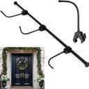Geelin Front Door Garland Hanger for Christmas Adjustable Wreath Hanger Suitable for Different Doors with No Nails or Screws Heavy-Duty Cast Iron for Holding Christmas Wreaths Decor(27.6" - 47.2")