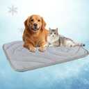 Dog Cooling Mat, Reversible Cool & Warm Pet Orthopedic Pad, Thick Mat for Summer & Winter, Machine Washable, Portable for Crate, Kennel, Bed, Floor, Sofa, Car (Cool Grey, Medium: 36" x 22")