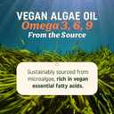 Vegan Omega 3 Algae Oil, Plant Based DHA EPA, Sustainably Sourced, Non-GMO