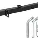45048 Trailer Hitch Receiver Adapter Reducer, 2-1/2 to 2 Inch | Adjustable 24 to 34 Inch Hitch Extension, 4,500 lbs Capacity with 2 Hitch Pins for Trailer, RV, Bike Rack
