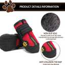 Expawlorer Anti-Slip Dog Shoes - Winter Booties with Reflective Straps, Waterproof Rain Boots for Small Dogs, Paw Protectors for Cold/Hot Pavement, Snow Shoes for Outdoor, 2