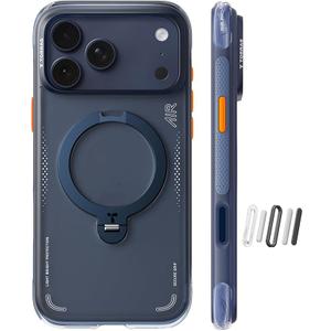 TORRAS Ostand Q3 Air for iPhone 17 Pro Case 6.3'' with Stronger Magnetic Stand, Fit for Magsafe, Airbags Miltary Protection, Camera Control for iPhone 17 Pro Case, Shockproof & Stylish, Midnight Blue