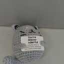 Handmade Cute & Funny Crochet Cat - Inspirational & Colleague Gifts for Men | Positive Animal Decor | Valentine's Day, Birthday Stocking Stuffers (Grey)