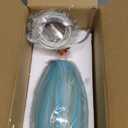 karyfine Mini Pendant Light,Handcrafted Art Glass Pendant Lighting Shade with Brushed Nickel Finished Teal Glass Ceiling Hanging lamp Adjustable Cord for Kitchen Island,Hallway,Dining Room