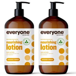 Everyone 2-in-1 Lotion for Hands/Body, 32 ounce (Pack of 3) Coconut and Lemon made with Essential Oils for Men and Women