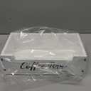 Coffee Pod Bar Station Wooden 14" X 10" X 4" Organizer Box for Countertop, Counter Top Tea Espresso Cup Wood Storage Box, White