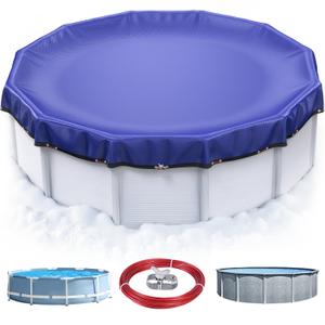 28 FT Round Pool Cover, [ 2025 Upgraded ] Above Ground Pool Cover, Heavy Duty Winter Pool Cover, Cold and UV Resistant, Cable and Pulley System