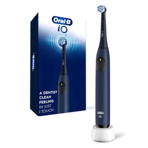 OralB Rechargeable Electric Toothbrush, iO2, 3 Cleaning Modes, Automatic Pressure Sensor to Protect Gums, Dark Blue