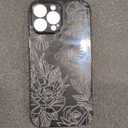 NITITOP Compatible with iPhone 13 Pro Case Cute Aesthetic Floral Flower Rose Line Pattern for Women Girl Trendy Slim Fit TPU Silicone Shockproof Full Camera Protection Cover