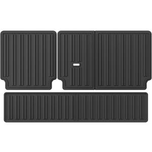 LUCKEASY 3PCS Trunk Mat & Backrest Mat for to-yota Sequoia(7-Seat) 2024 2025 Floor Mats All-Weather Protector Mat Anti-Slip TPE Black
