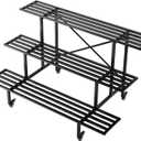 Zhongma 3 Tier Sturdy Metal Plant Stand with Wheels, L45.67 x W26 x H26 inch, Heavy Duty Plant Holder for Home Indoor and Outdoor, 660 LBS Capacity & Heavy Duty Construction
