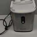 EUHOMY Nugget Ice Maker Countertop with Handle, Ready in 6 Mins, 34lbs Per Day, Removable Top Cover, Auto-Cleaning, Portable Sonic Ice Maker with Basket and Scoop, for Home/Party/RV/Camping (Silver) (Steel Light Silver)