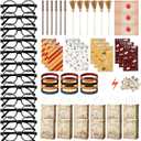 100pcs Wizard Party Favors, Birthday Party Supplies Including Wizard Glasses, Wand Pencils, Lightning Tattoos, Envelope card, Magic Birthday Decorations Gifts Classroom Rewards for Kids
