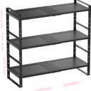 Multi-Functional Metal Shoe Rack, Space-Saving, Perfect for Entryway, Closet, Bathroom, etc. - Sturdy and Durable, High Weight Capacity3PACKS/Black/Large