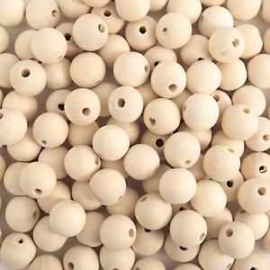 150pcs 25MM Wood Beads Natural Unfinished Round Wooden Loose Beads Wood Spacer Beads for Craft Making Decorations and DIY Crafts