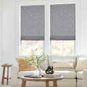 No Tools No Drill Cordless Roman Shades for Indoor Windows 100% Blackout, for Window Size 29" W 64" H Charcoal